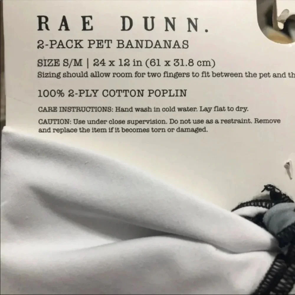 Rae dunn 2pk pet bandanas small/medium GOOD DOG